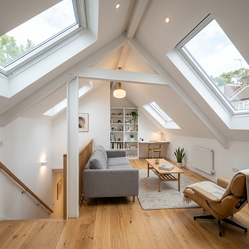 Dachausbau und Loftgestaltung im Wohnhaus in Detmold